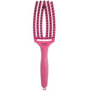 Lenktas šepetys plaukams Olivia Garden Fingerbrush Combo HOT PINK Medium