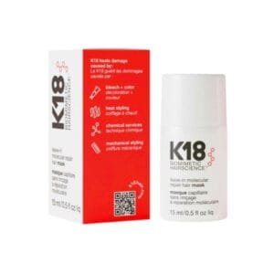 K18 NENUPLAUNAMA MOLEKULINĖ ATKURIAMOJI KAUKĖ PLAUKAMS 15ml.